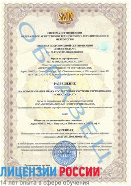 Образец разрешение Шелехов Сертификат ISO 50001